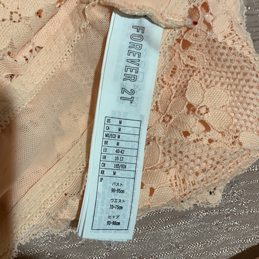 Forever21 Lace Bralette Bra Peach M - Picture 13 of 15